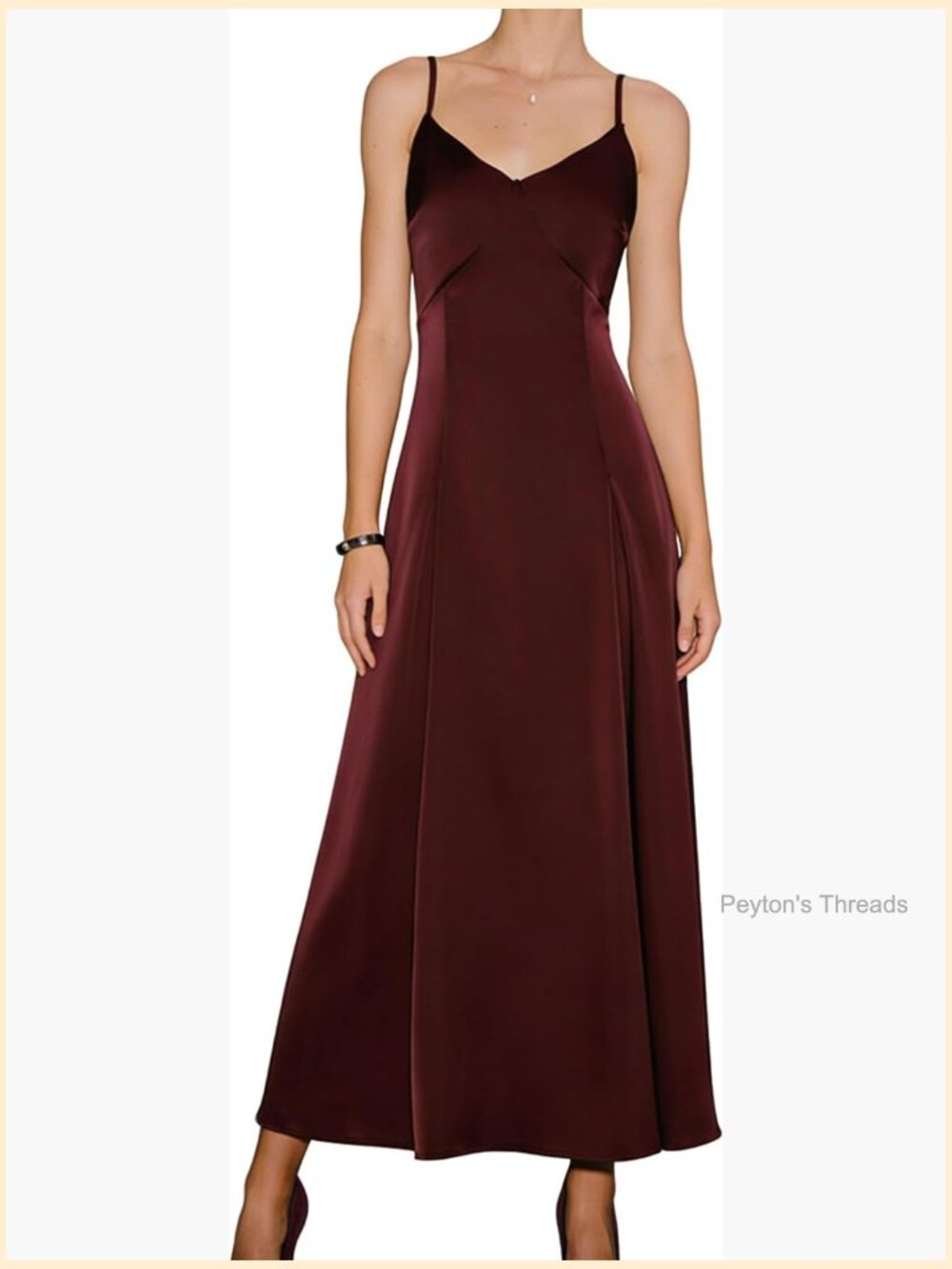 Elegant Flowy Spaghetti Strap Satin Maxi Dress - Formal Wedding Guest